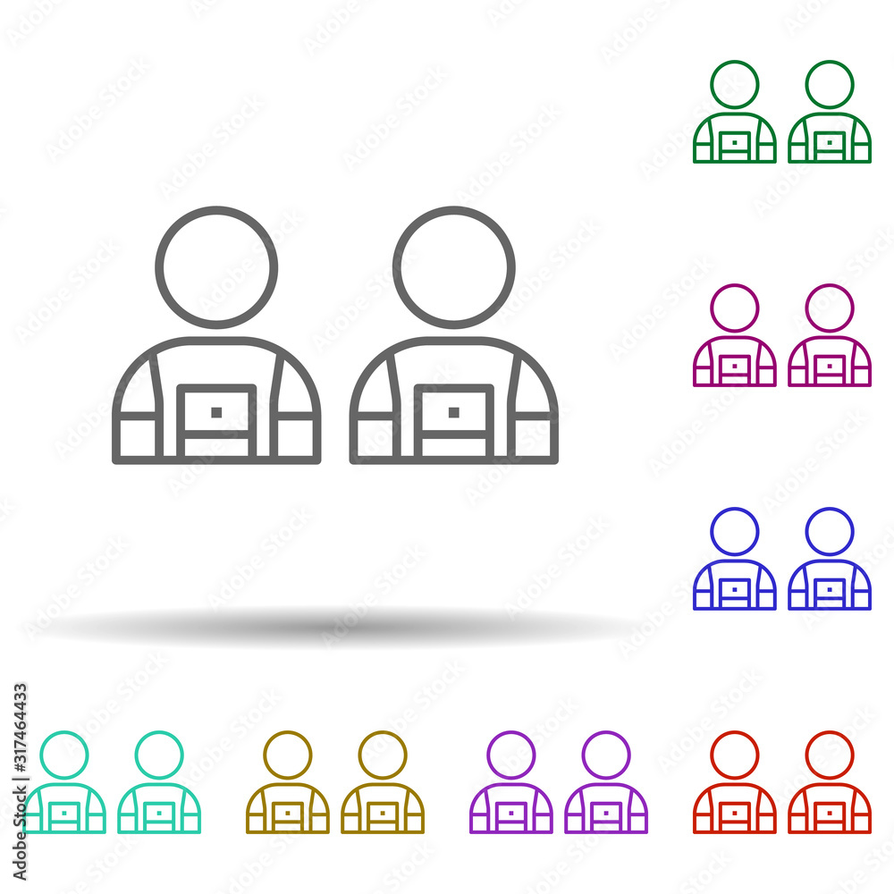 Companionship, member, team in multi color style icon. Simple thin line, outline vector of team work icons for ui and ux, website or mobile application Companionship, member, team in multi color style icon. Simple thin line, outline vector of team work icons for ui and ux, website or mobile application