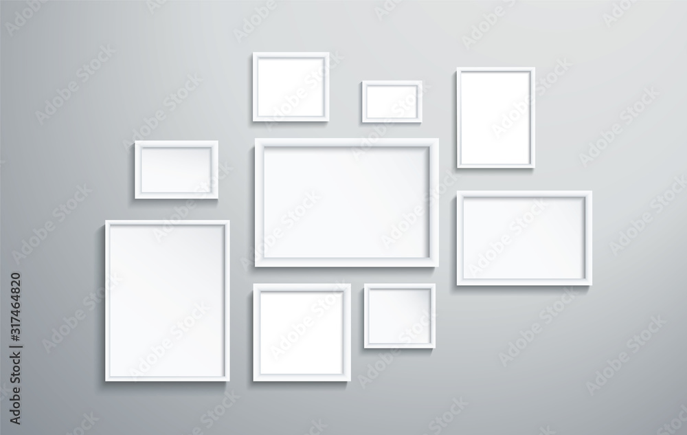 square isolated white picture frame on wall vector illustration EPS10 square isolated white picture frame on wall vector illustration EPS10