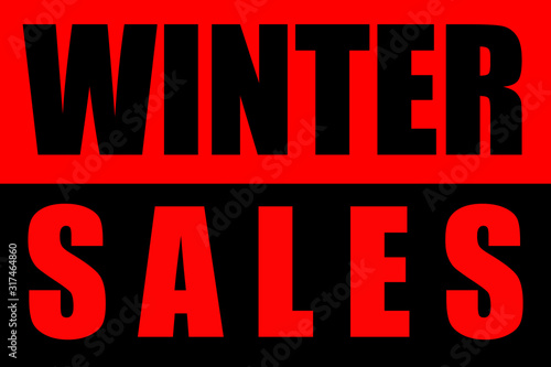 Illustrazione winter sales rosso e nero photo