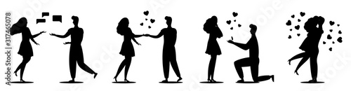 Love story romantic couple bride groom newlyweds