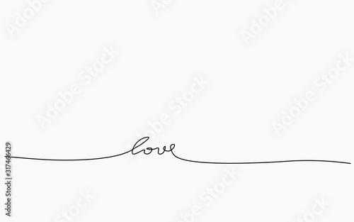 Love text word hand drawing, vector illustration