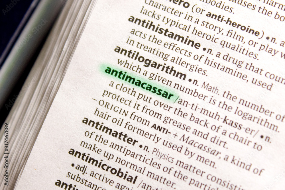Antimacassar word or phrase in a dictionary.