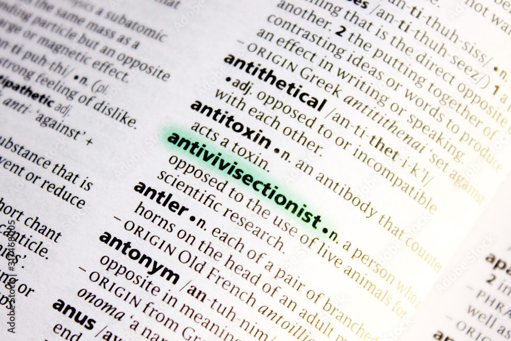 Antivivisectionist word or phrase in a dictionary. Antivivisectionist word or phrase in a dictionary.