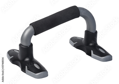 Sport steel Push up bars with ergonomic handle isolated