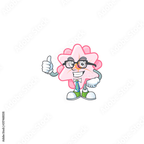 cartoon character of Businessman chinese pink flower wearing glasses