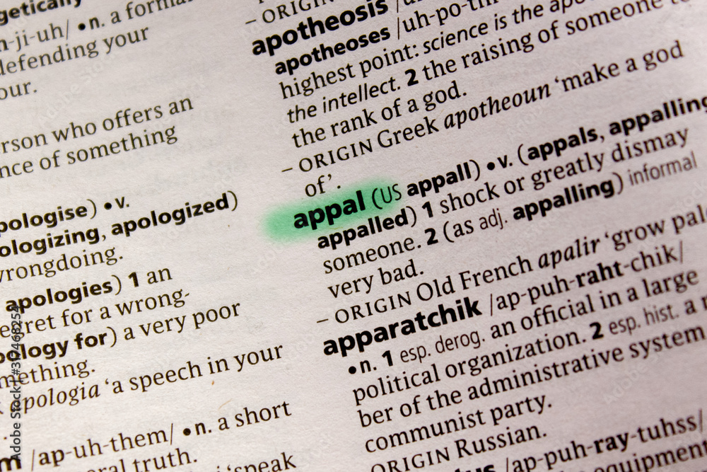 Fototapeta premium Appal word or phrase in a dictionary.