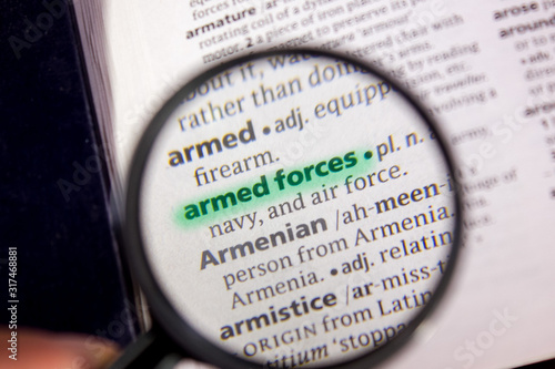Armed forces word or phrase in a dictionary.