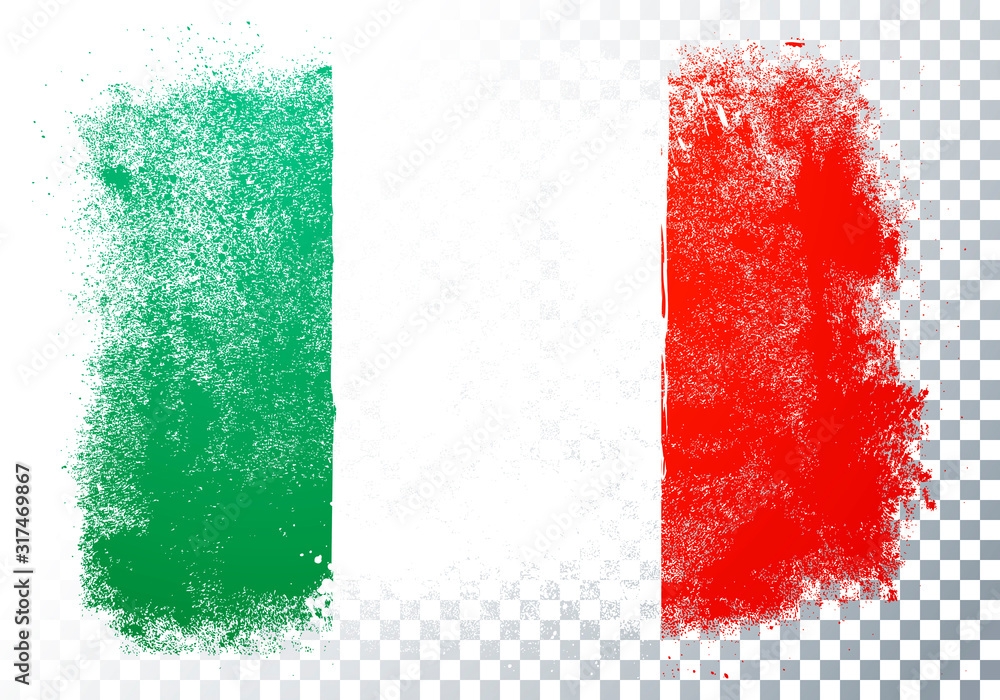 Fototapeta Ilustracja wektorowa Zniekształcenie Grunge Flaga Włoch