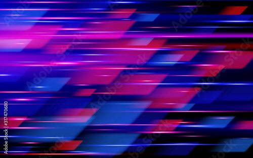 High speed. Hi-tech. Blue and red abstract technology background. Vector illustration