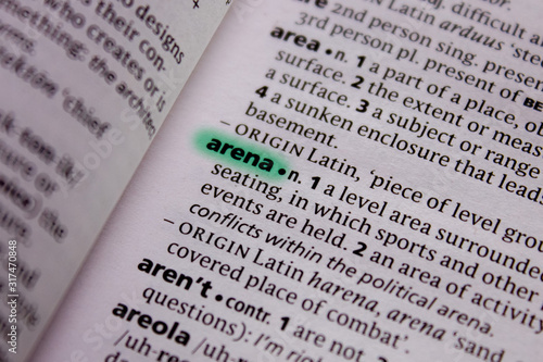 Arena word or phrase in a dictionary.