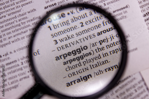 Arpeggio word or phrase in a dictionary.