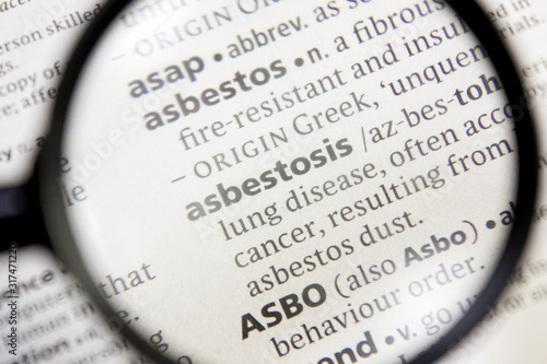 Asbestosis word or phrase in a dictionary.