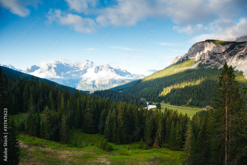 Fototapeta premium Stunning image of Sorapis group in National Park Tre Cime di Lavaredo