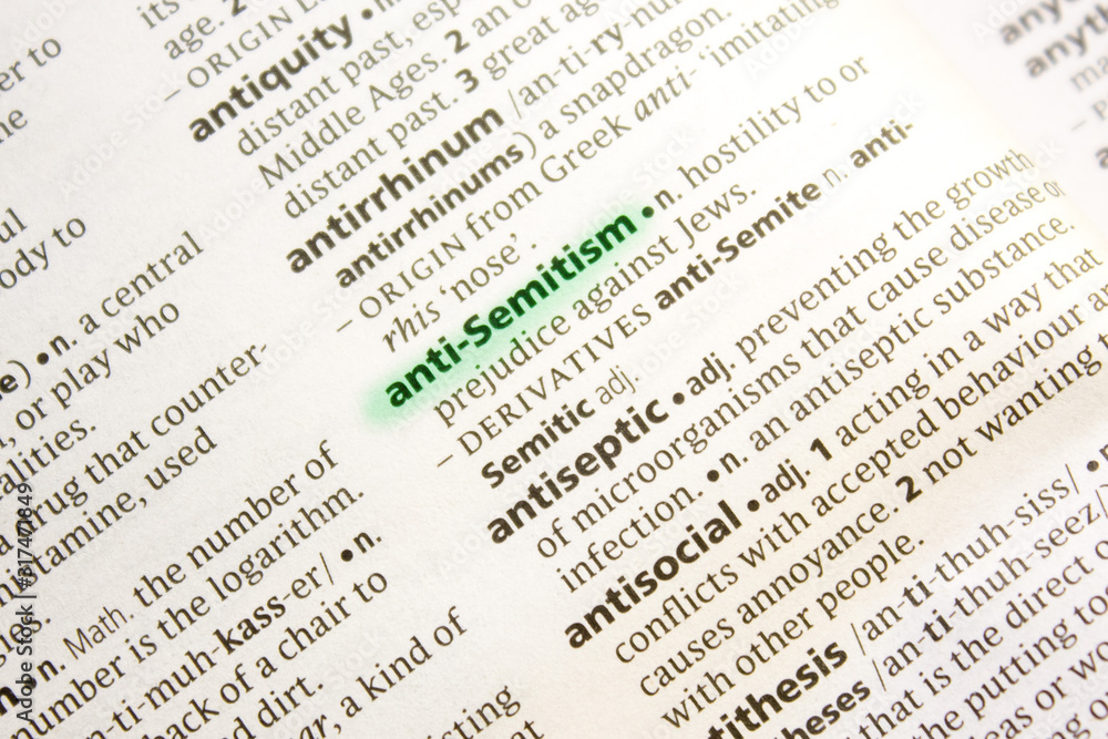 Anti-semitism word or phrase in a dictionary. Anti-semitism word or phrase in a dictionary.