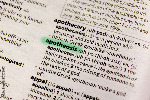 Tableau sur toile Apotheosis word or phrase in a dictionary.
