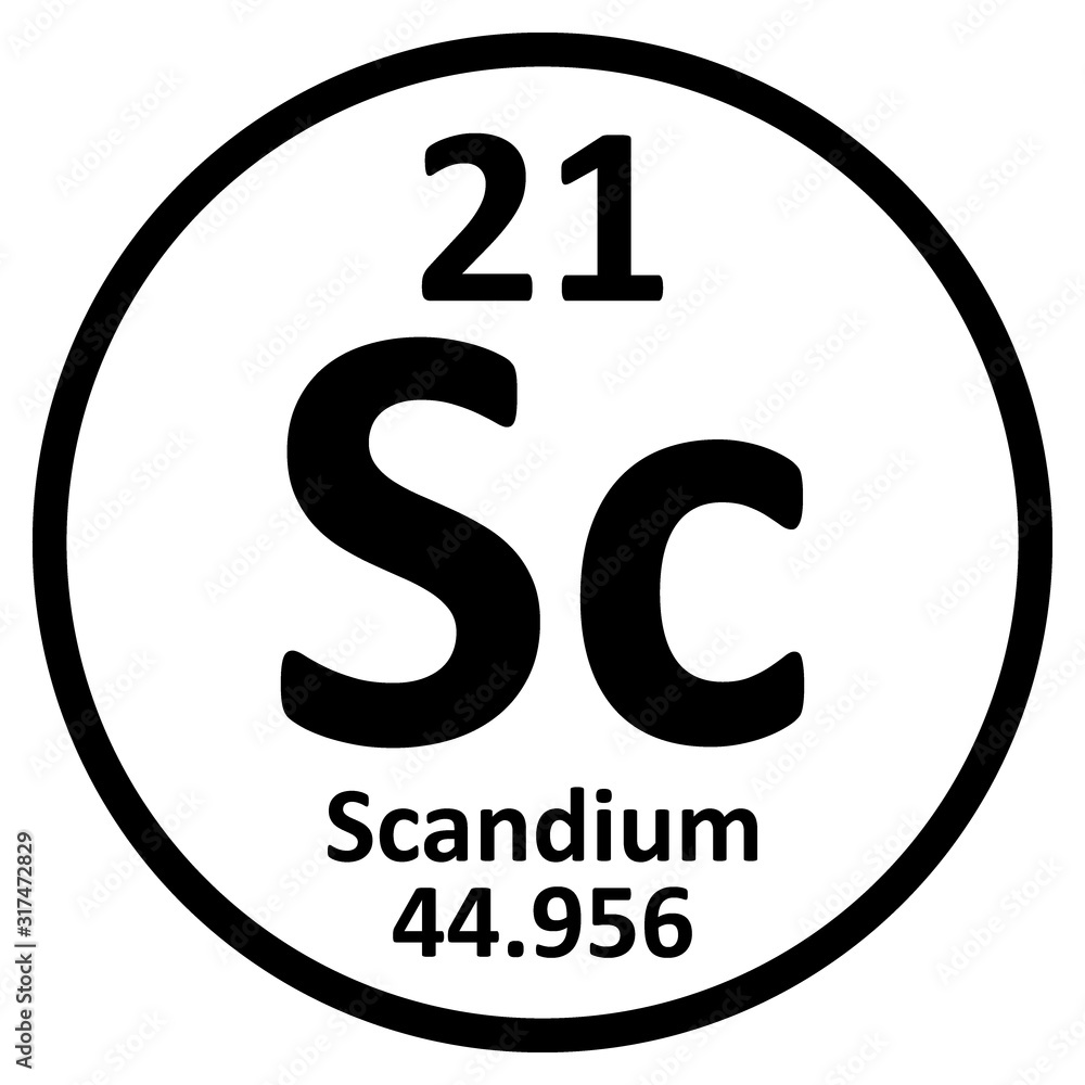 Periodic table element scandium icon. Periodic table element scandium icon.
