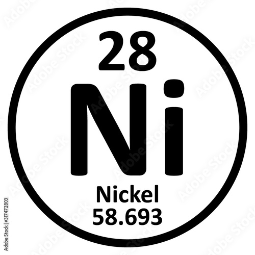 Periodic table element nickel icon.