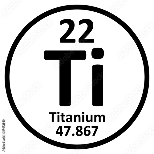 Periodic table element titanium icon.