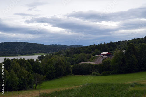 Railway travel in Norway.Views from the train. The Bergen - Oslo train. Norway