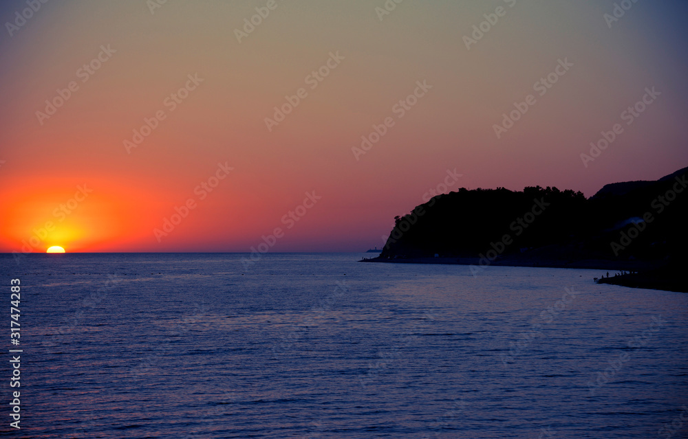 Beautiful sunset on the Black sea