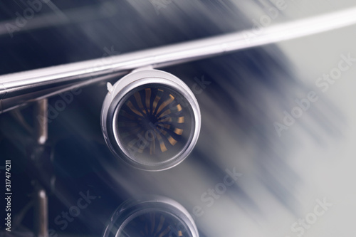 фотографія Engine of modern passenger jet airplane