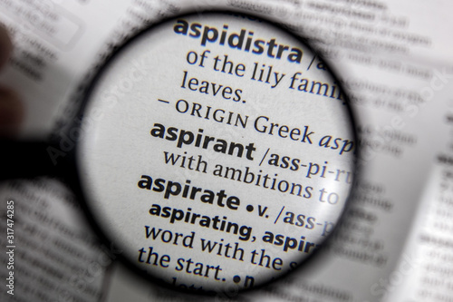 Konstfotografi The word or phrase aspirant in a dictionary.