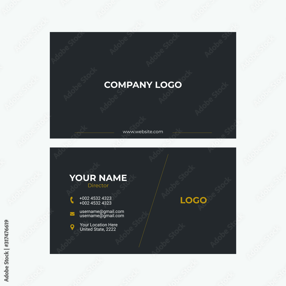 Unique modern clean business card template print ready file for your company business