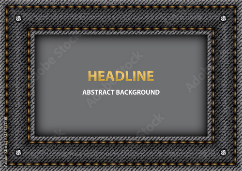 Denim frame with orange stitchers