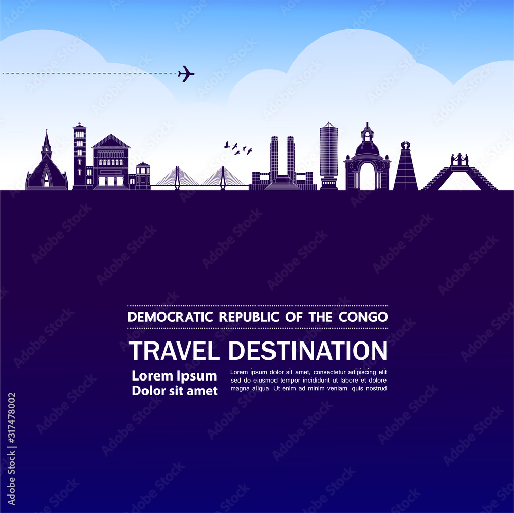 Democratic Republic of the Congo travel destination grand vector illustration. Democratic Republic of the Congo travel destination grand vector illustration.