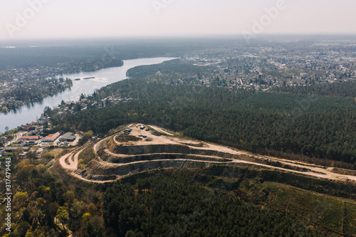 Aerial drone photo of Woltersdorf Schleuse Brandenburg, Germany photo