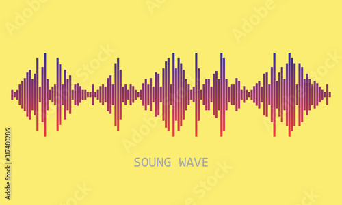 Vector soung wave logo. Colorful pulse music player. Audio equalizer element