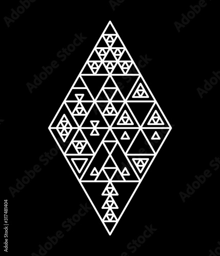 Black and white various tri...