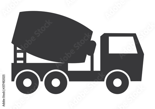 Fahrmischer icon - Betonmischer Vektor Illustration