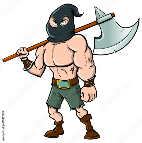 Cartoon vector medieval executioner