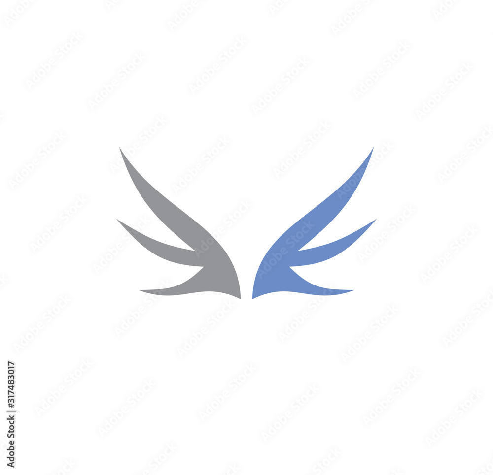 Wing related icon on background for graphic and web design. Creative illustration concept symbol for web or mobile app.