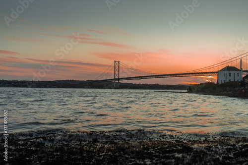 Sunset Forth Road Bridge  North Queensferry  Scotland  UK