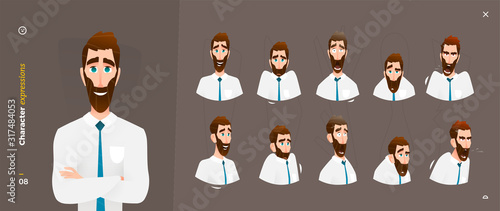 Man Cartoon Character Expressions