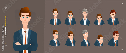 Man Cartoon Character Expressions