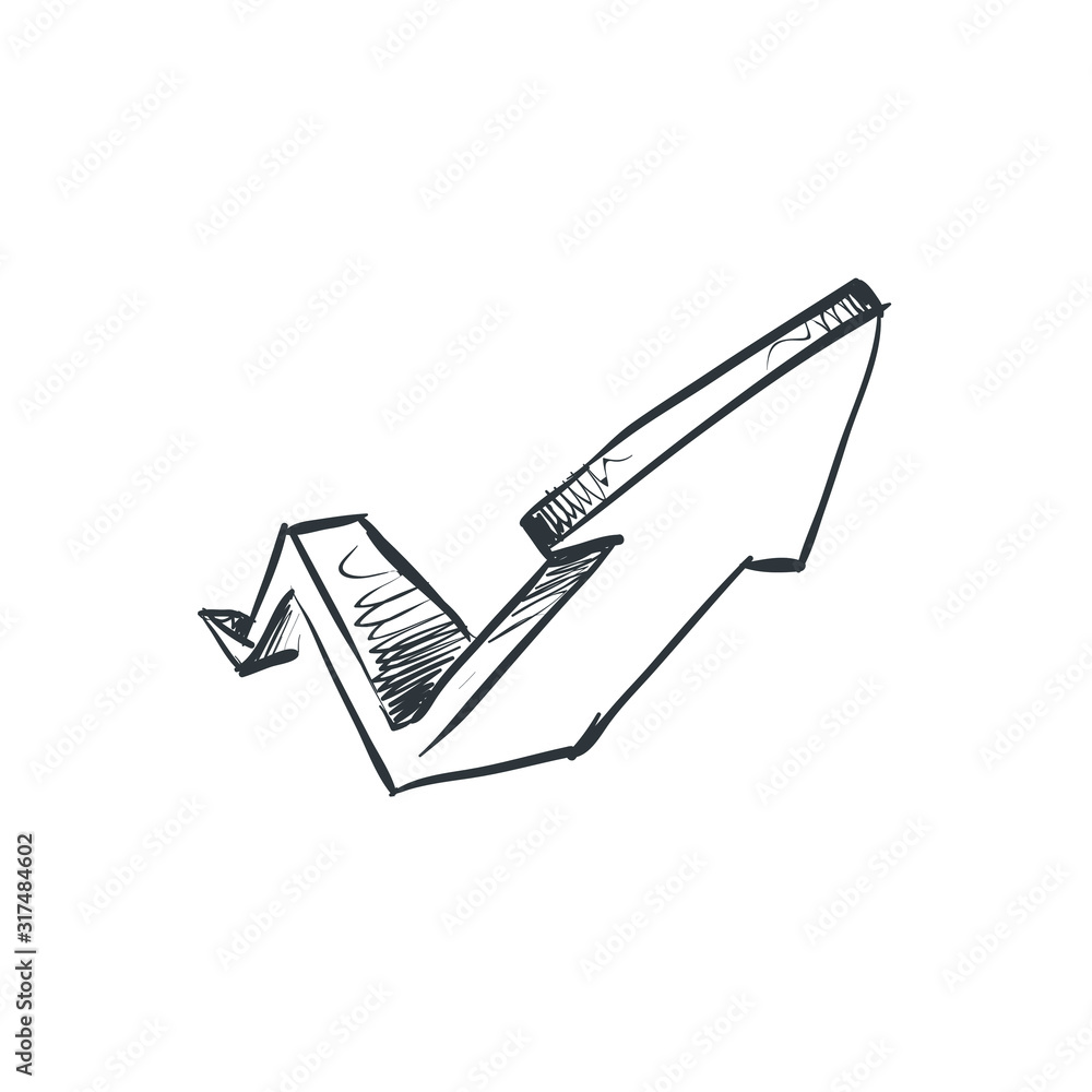 Arrow doodle illustration drawing sign vector up down left right upload ...