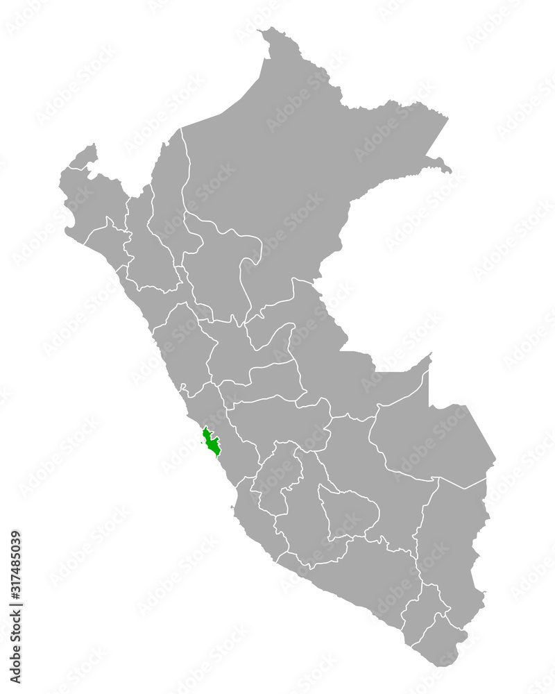 Karte von Lima Metropolitana in Peru
