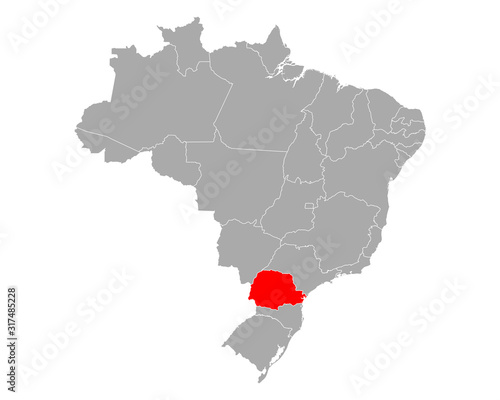 Karte von Parana in Brasilien