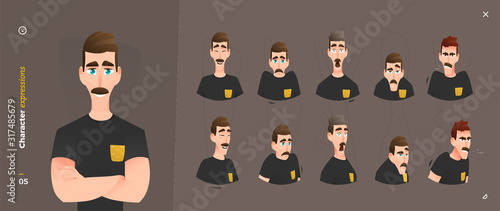 Man Cartoon Character Expressions
