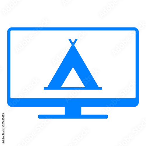 Zelt und Monitor