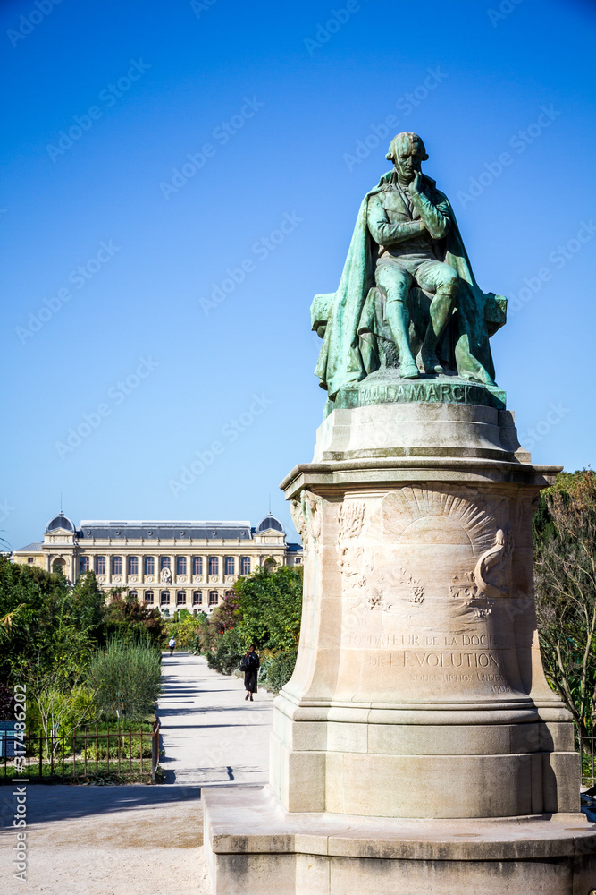 Lamarck statue in the Jardin des plantes Park, Paris, France