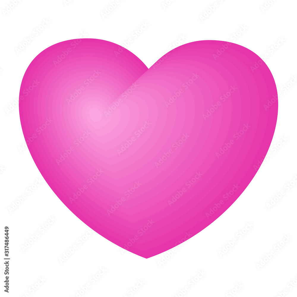 Bright pink heart. A symbol of love and tenderness