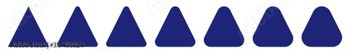 Triangle Icon Blue Rounded | Label Triangles | Frame Logo | Emblem | Traffic Sign | Road Symbol | Isolated | Variations