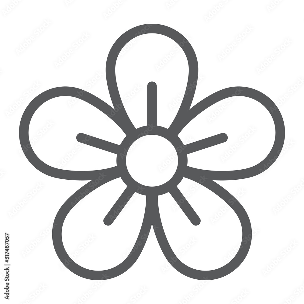 Obraz premium Flower line icon, easter and summer, floral sign, vector graphics, a linear pattern on a white background, eps 10.