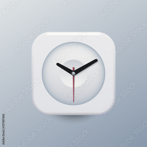 3D watch icon. Icon Watch light gray color, for mobile device and mobile app. Vector illustration EPS10	