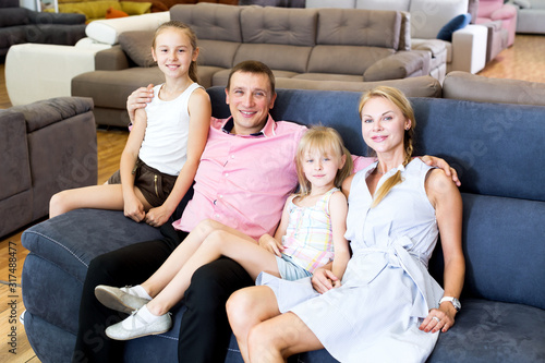 Family is satisfied by new bought sofa