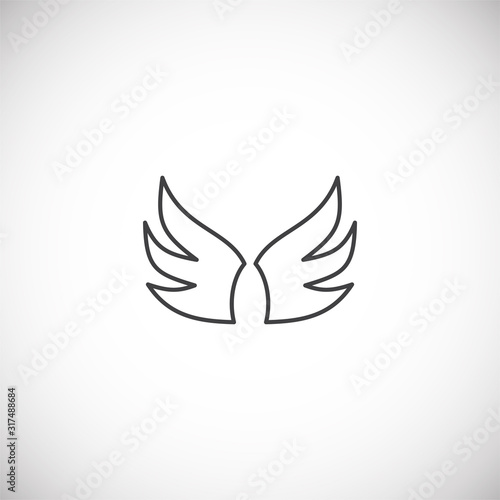 Fototapeta Naklejka Na Ścianę i Meble -  Wing related icon on background for graphic and web design. Creative illustration concept symbol for web or mobile app